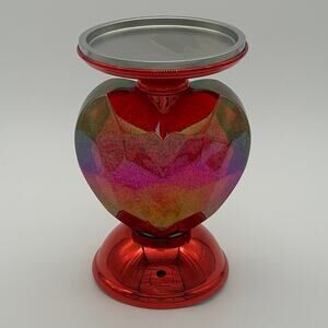 Bath & Body Works Iridescent Red Heart 3-Wick Candle Holder Valentine’s Day